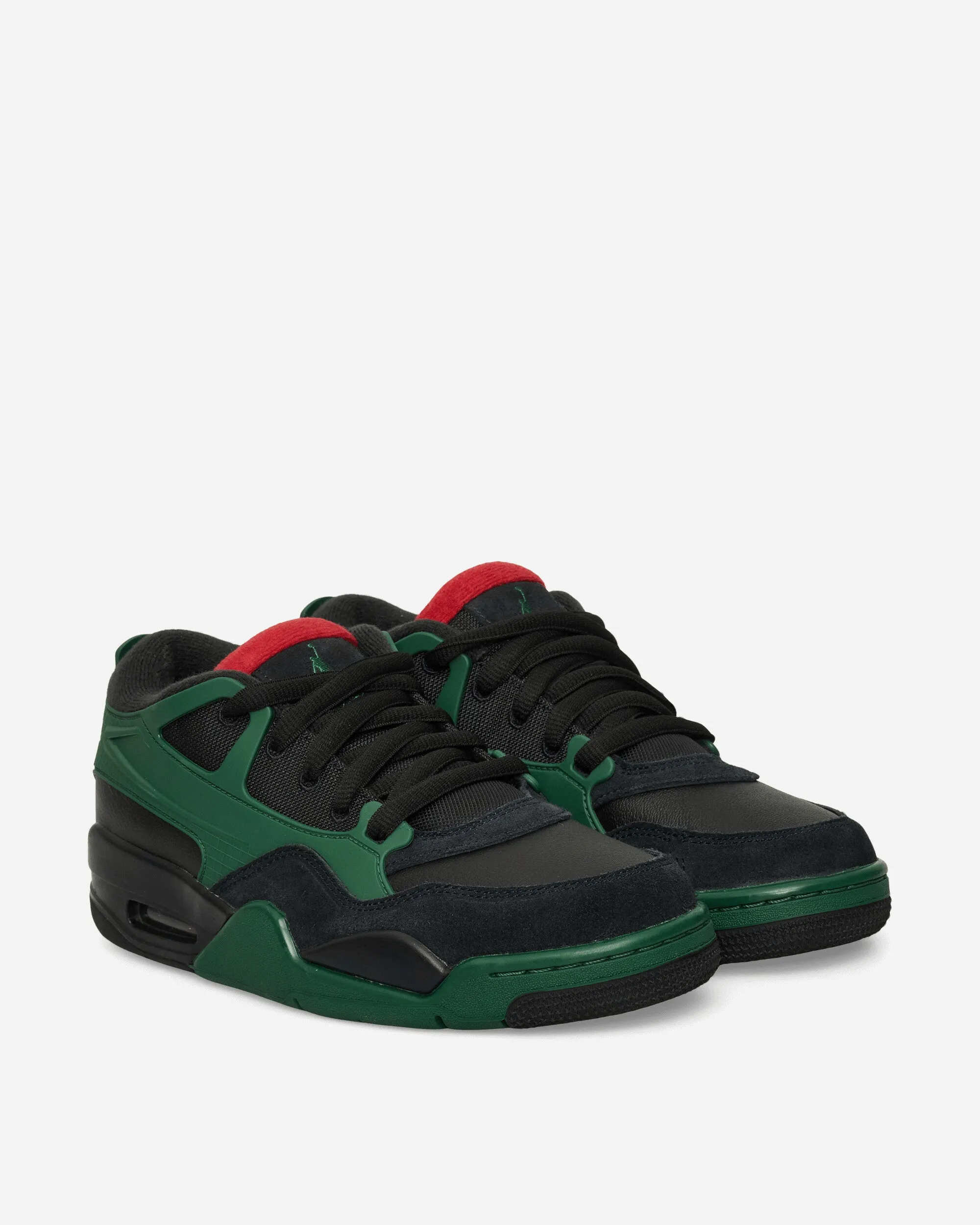 Air Jordan 4 RM Sneakers Black / Gorge Green / Varsity Red Foot Freedom