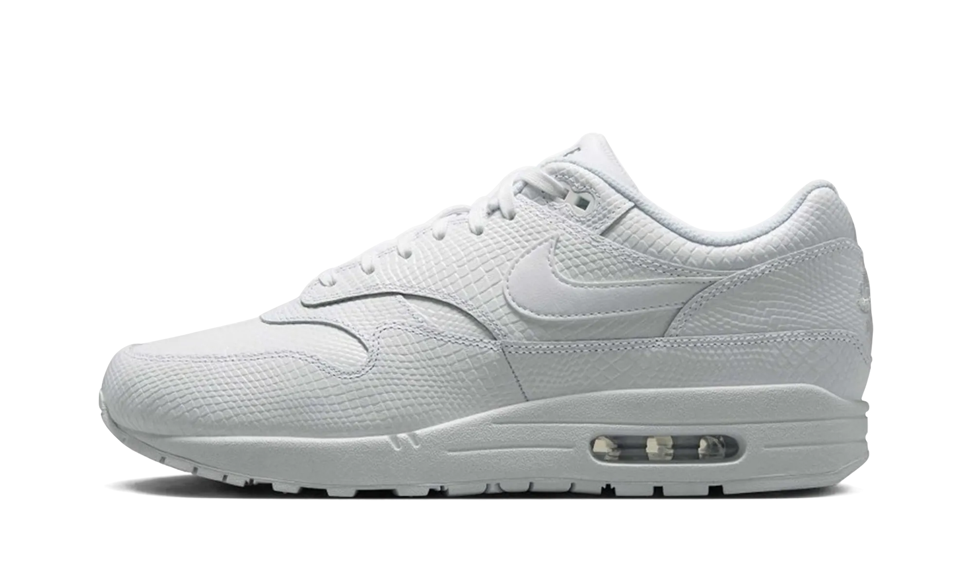 Air Max 1 Premium "White Snakeskin" Warm Up Lateral Support