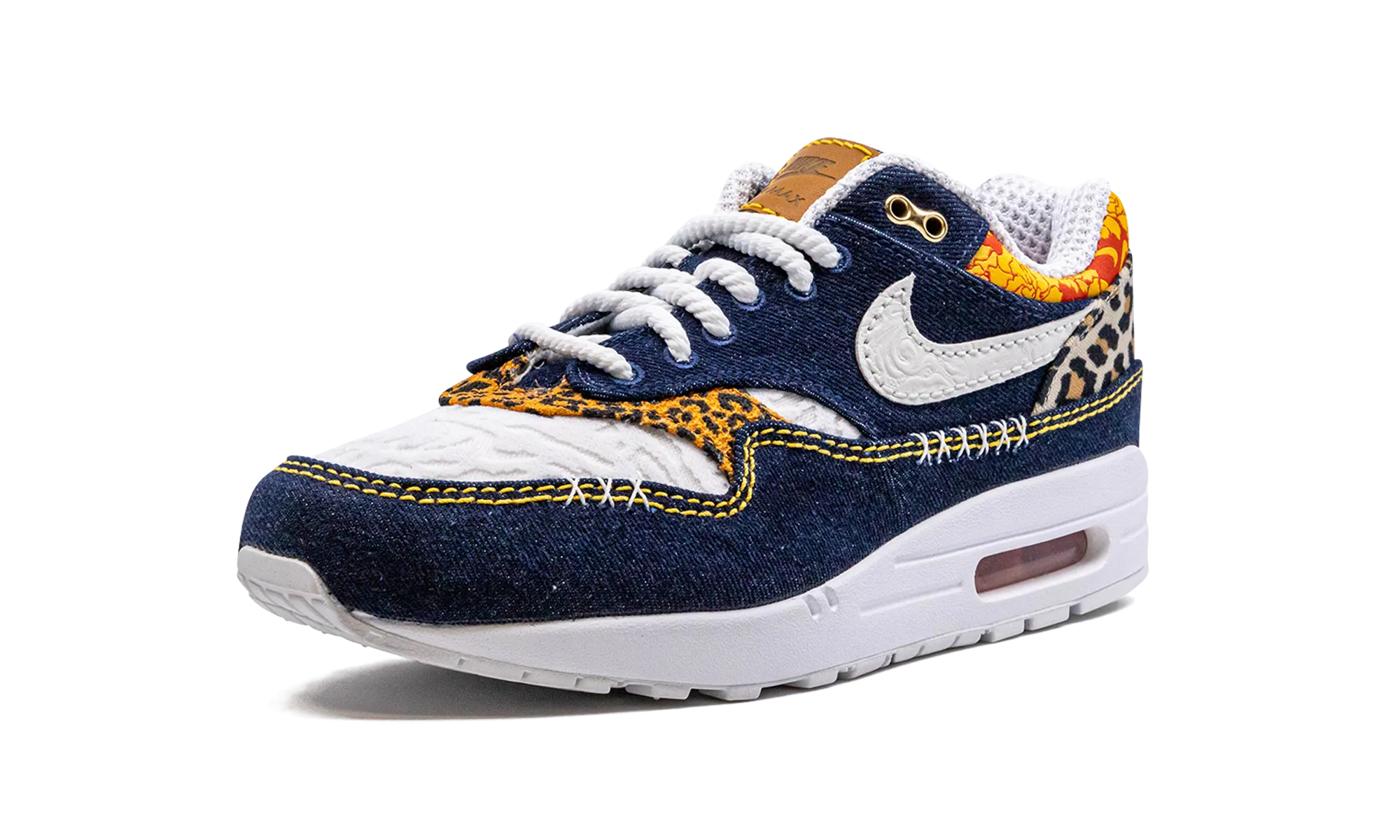 zero - drop shoes heel - strap shoes Air Max 1 PRM "Denim Leopard"