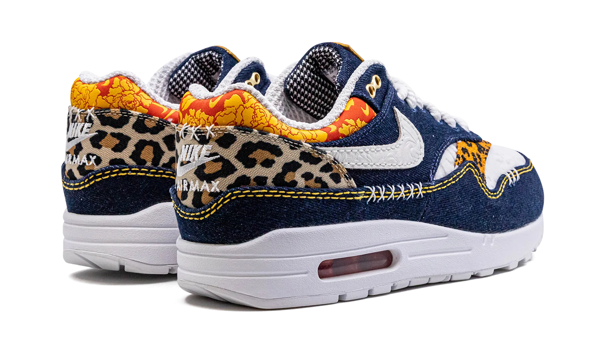 Comfortable Foot Cushion outdoor - track running shoes Air Max 1 PRM "Denim Leopard"