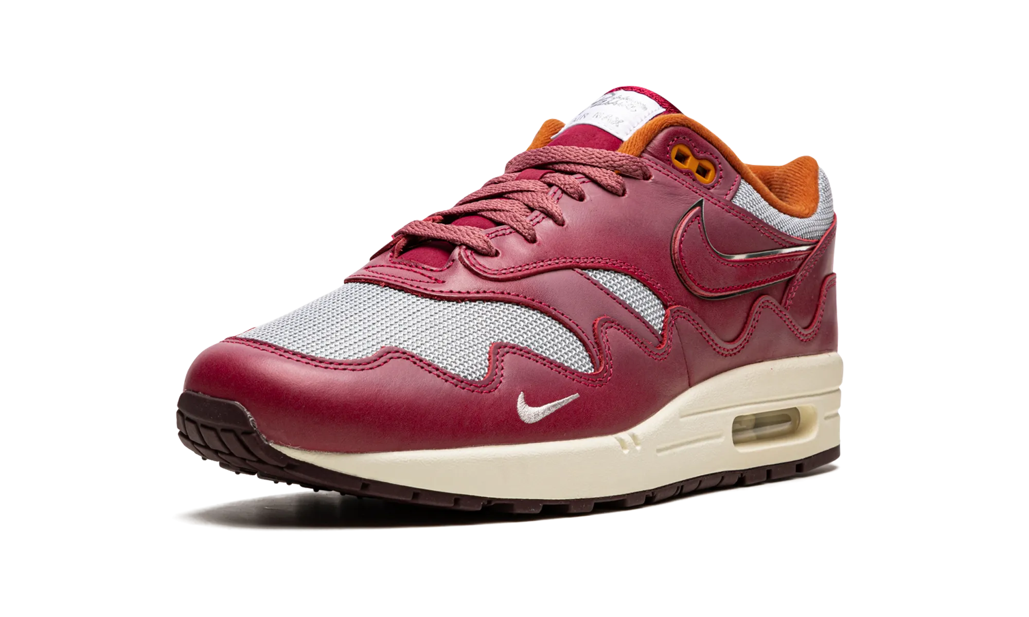 spring running shoes Stretchable Material Air Max 1 "Patta - Rush Maroon"