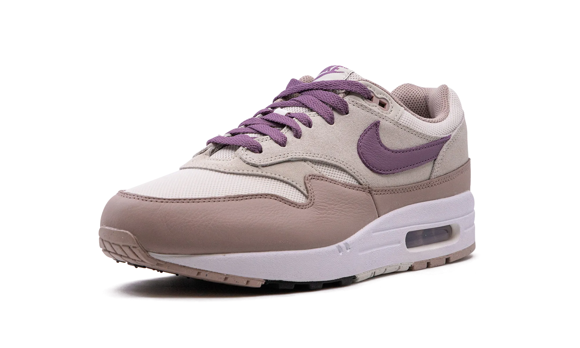 Air Max 1 SC "Light Bone / Violet Dust" running with compression socks