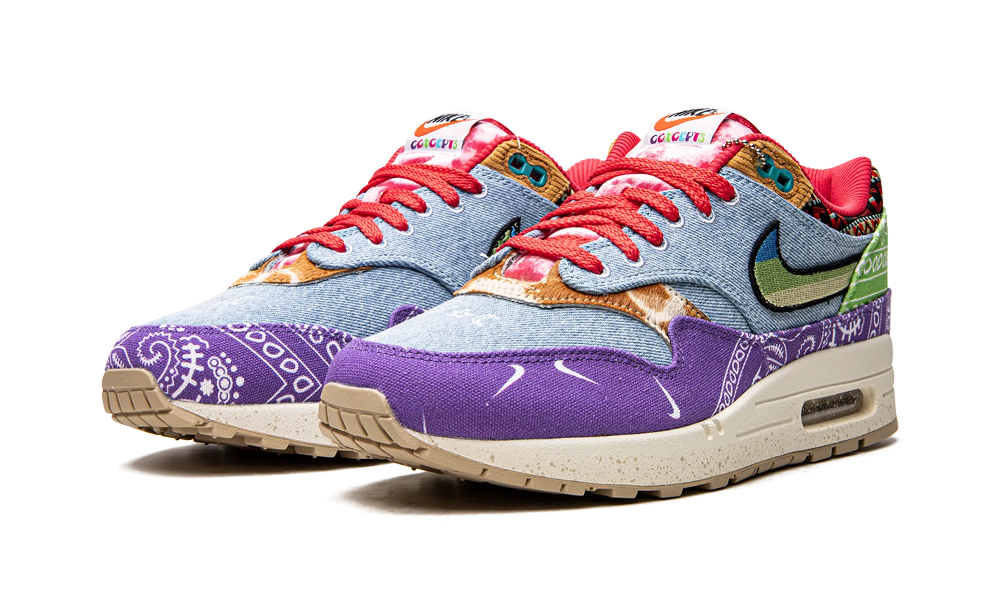 Air Max 1 SP "Concepts - Wild Violet - Special Box" EVA sole shoes Rocky - trail running