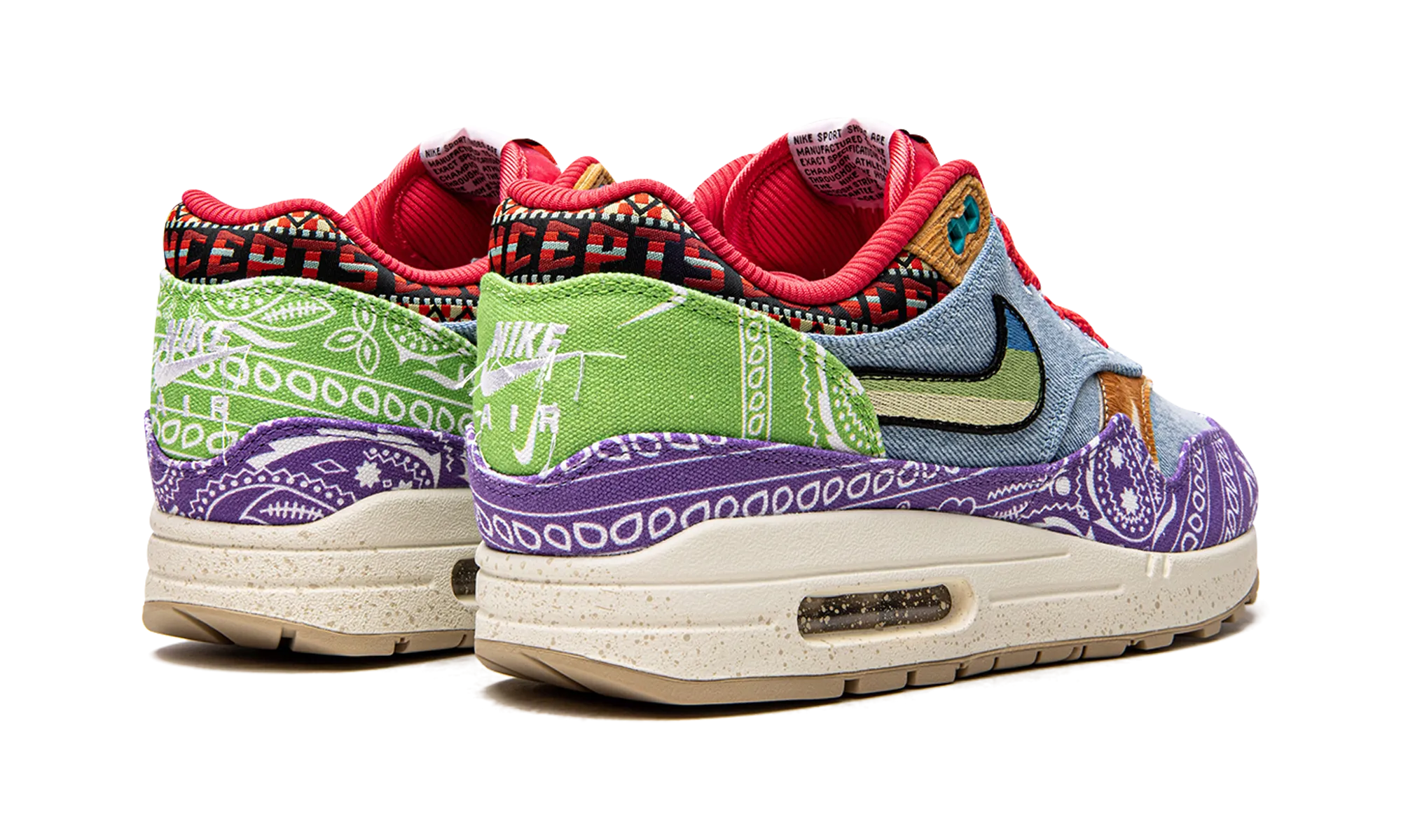 combination shoes odor - resistant shoe quality Air Max 1 SP "Concepts - Wild Violet - Special Box"