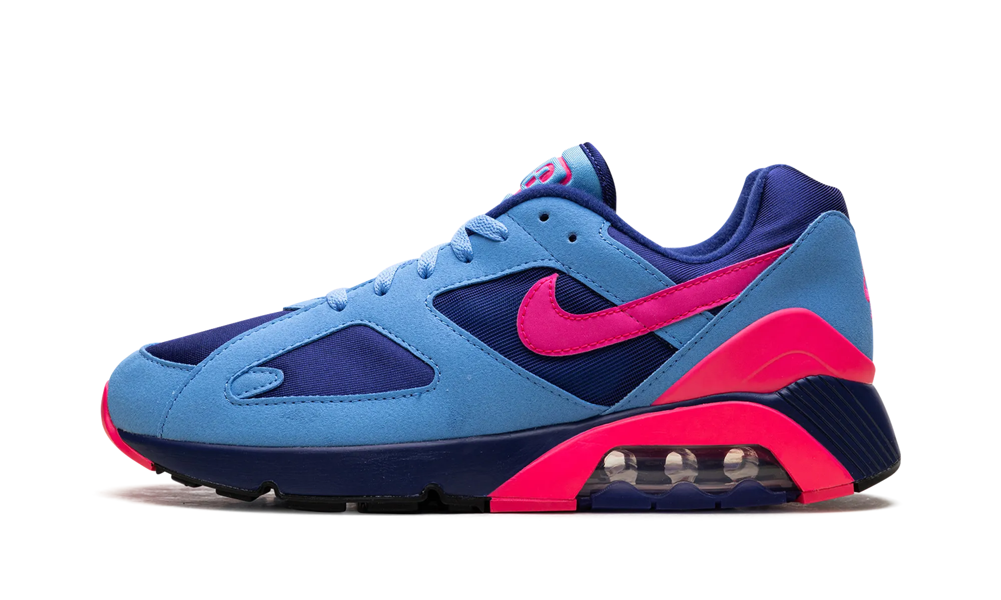 Air Max 180 "University Blue" patent leather shoes fitness inspiration