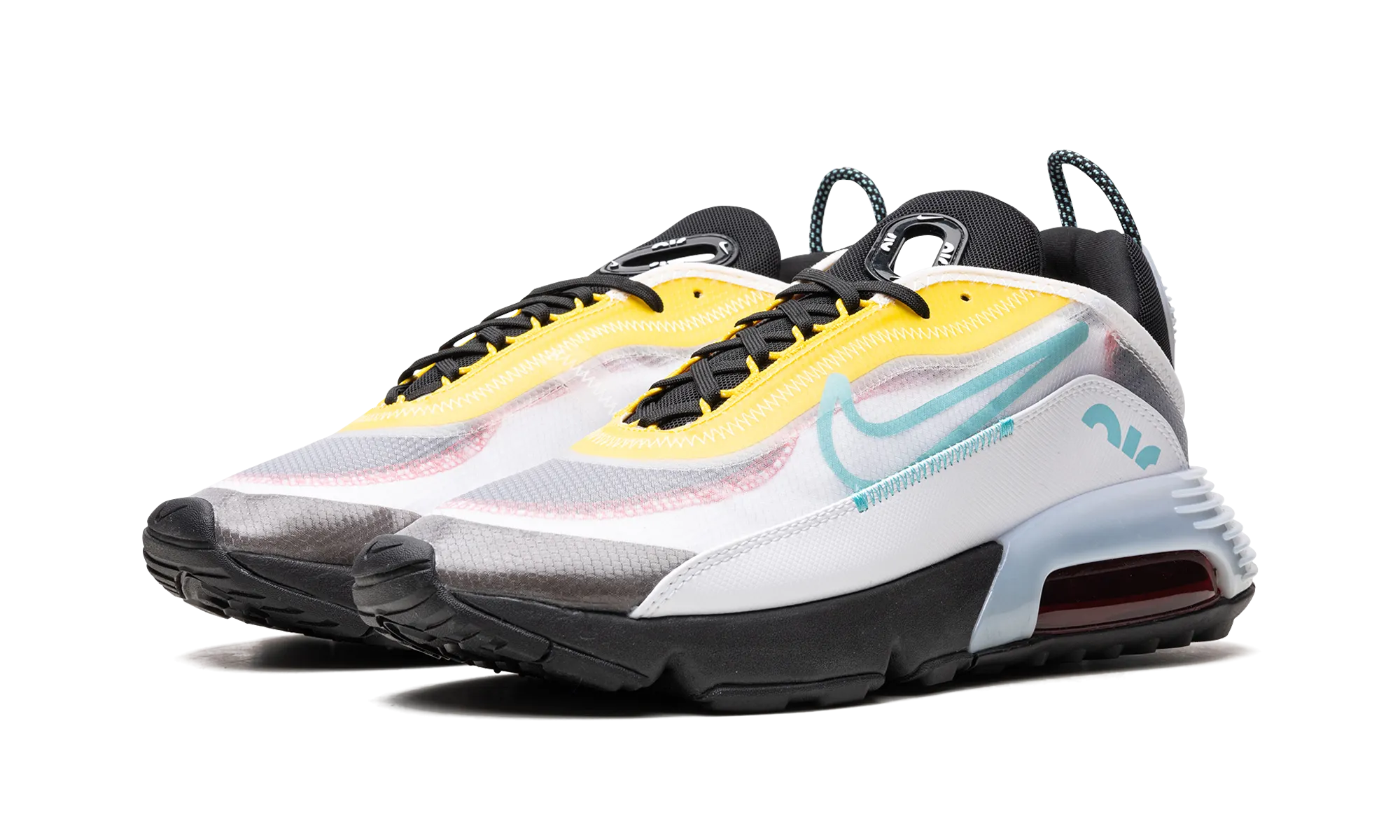 Air Max 2090 "White Speed Yellow Bleached Aqua" calf - high running shoes running in open - air stadiums shoes