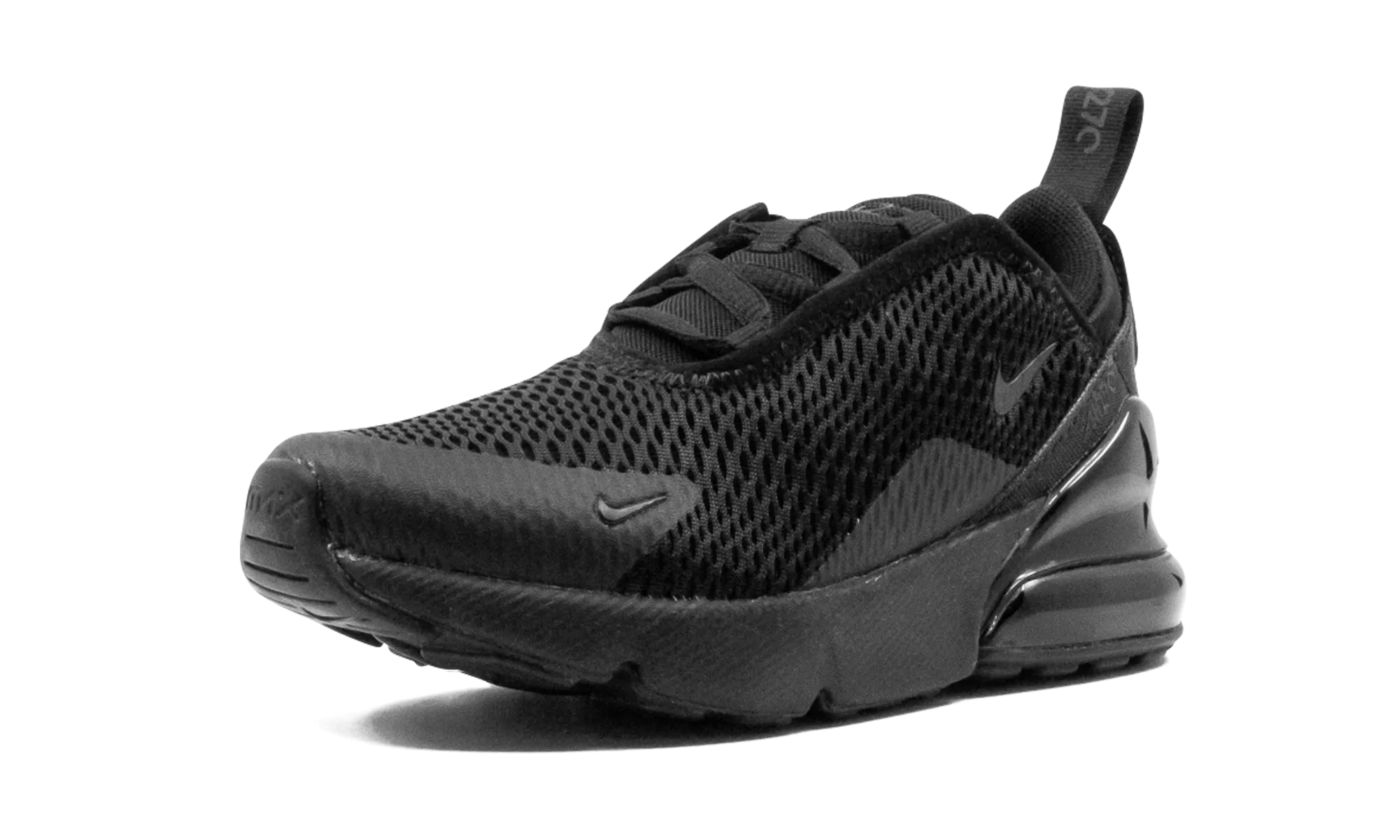 Air Max 270 (PS) "Triple Black" bow - trimmed - design shoes night - visibility shoes