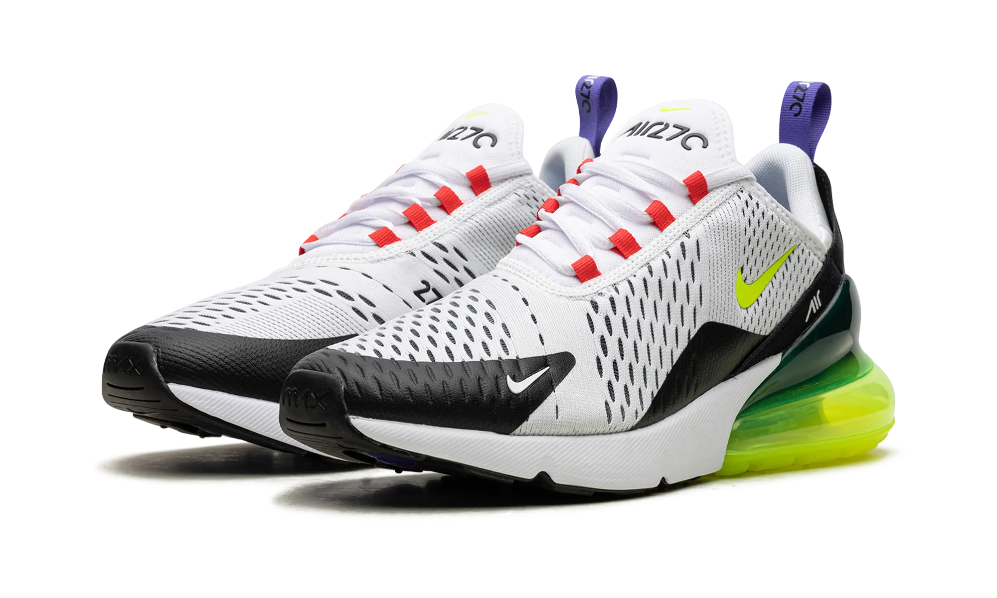 Child - friendly fluorescent - colored running shoes AIR MAX 270 WMNS "White Volt Siren Red"