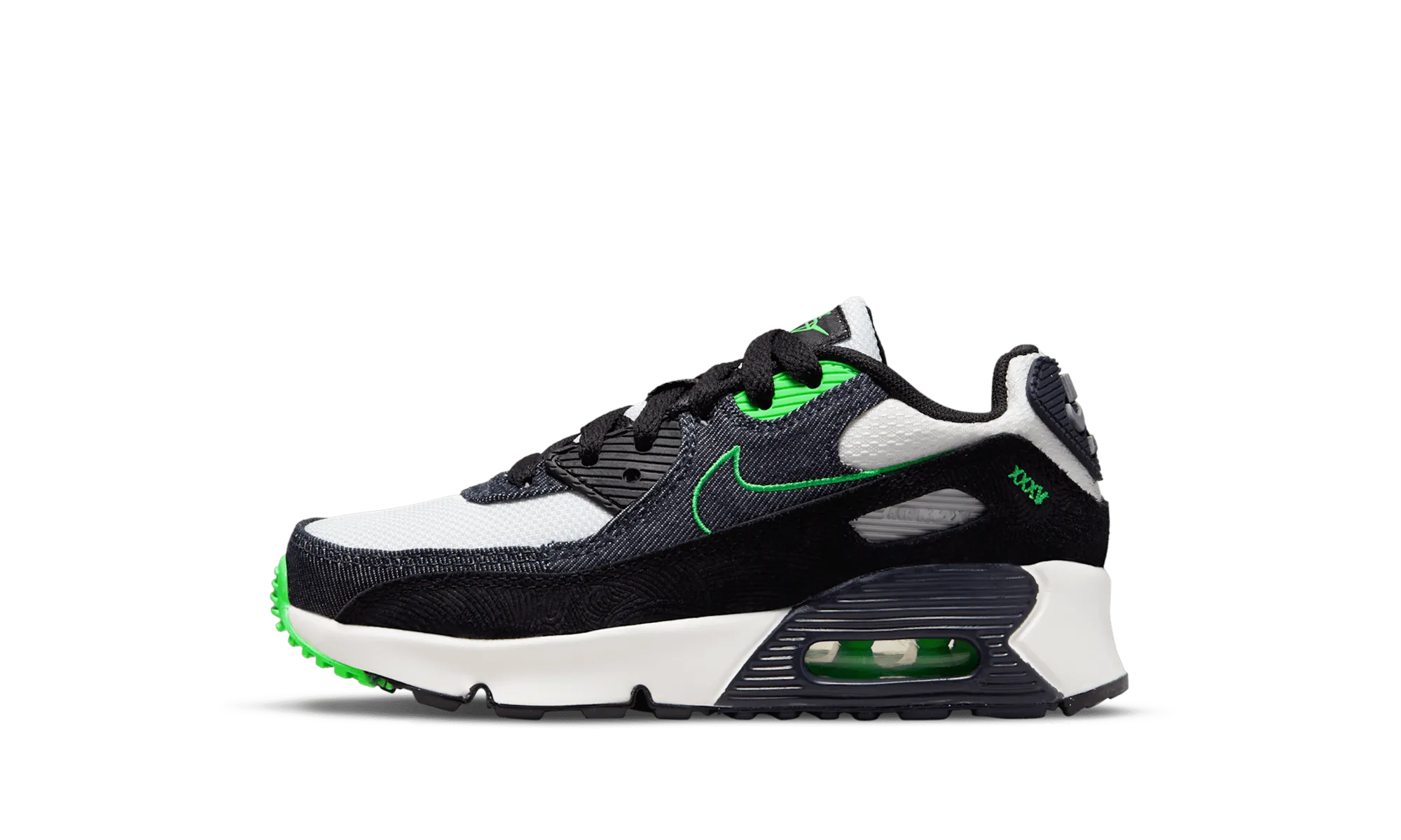 knitted upper running shoes Air Max 90 Leather SE PS "Black Scream Green"