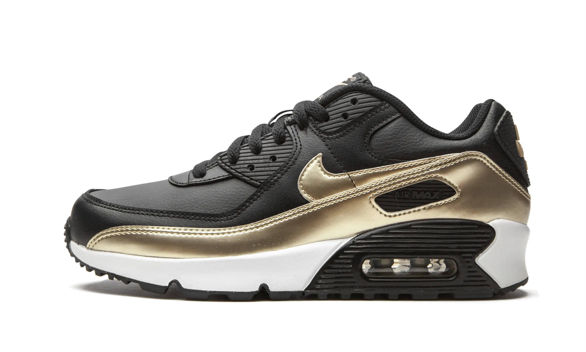Air Max 90 LTR GS "Black / Metallic Gold" running shirts anti - slip shoes