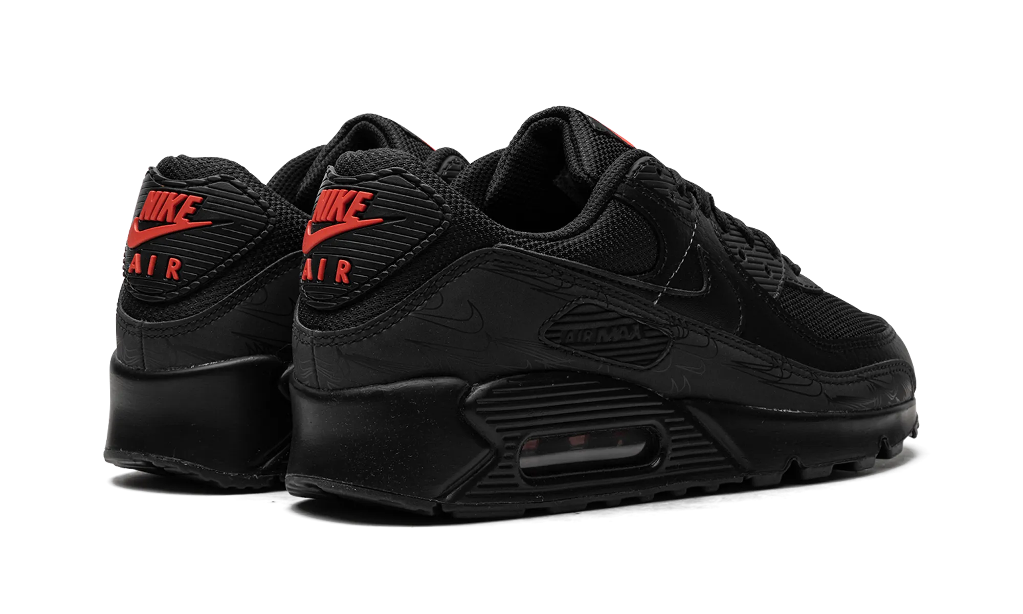 glossy running shoes oval - design shoes Air Max 90 "Black Reflective"