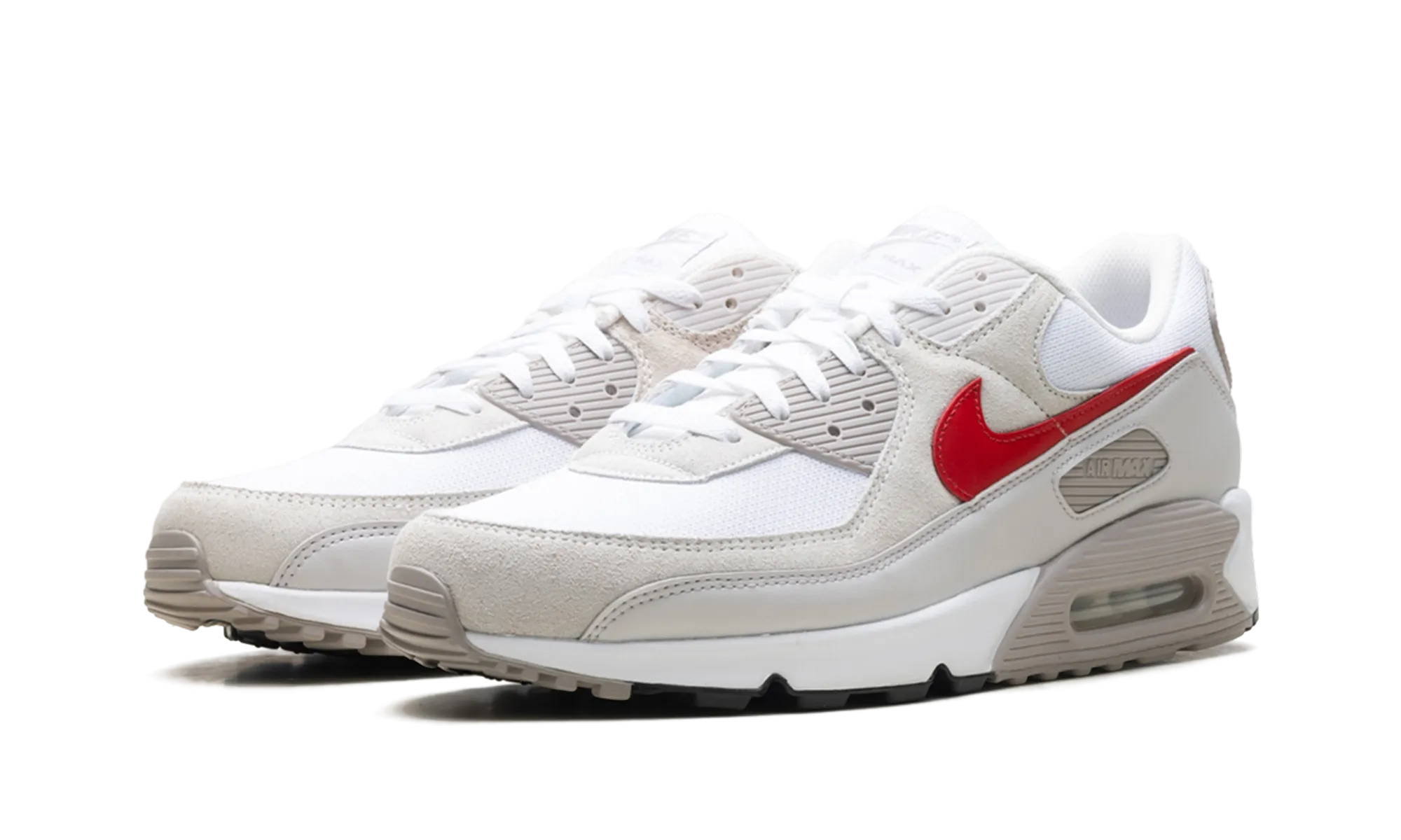 Air Max 90 "White College Grey Vast Grey University Red" functional - design running shoes for 5K races