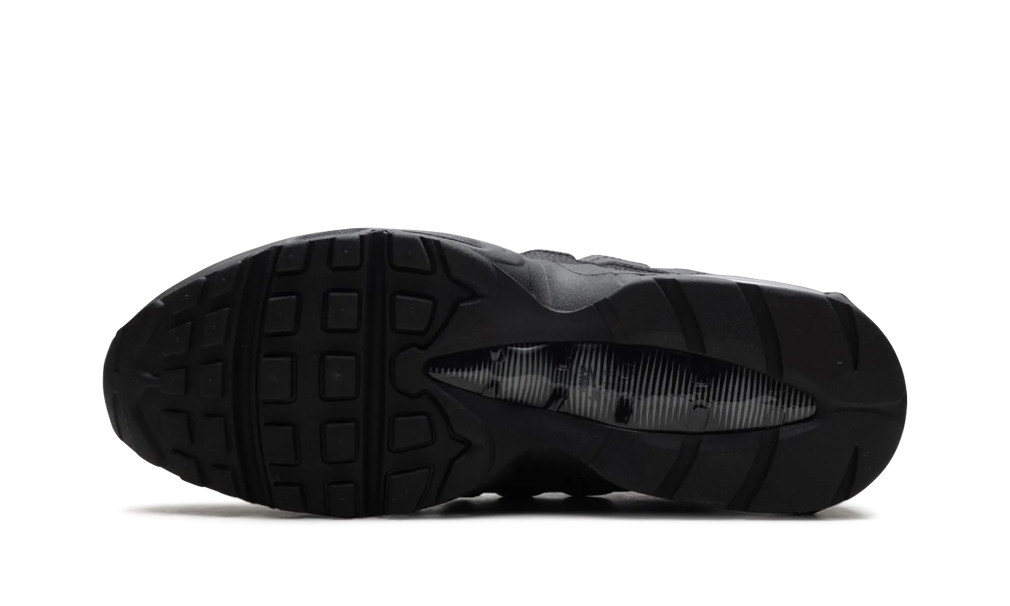 Air Max 95 Big Bubble "Triple Black" running in a bridge area shoes