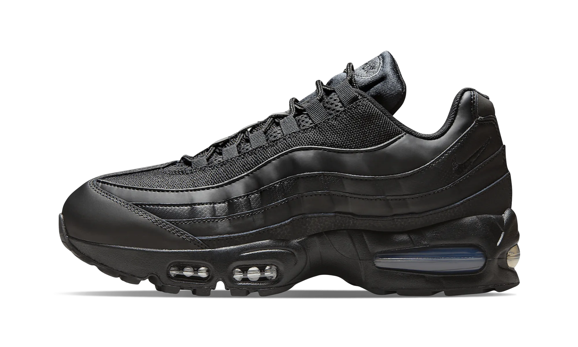 post - run stretch zipper - closure running shoes Air Max 95 Big Bubble "Triple Black"