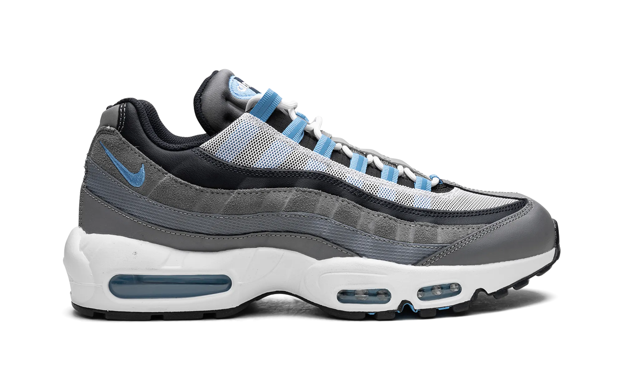 lugged outsole running shoes running in hot weather Air Max 95 "Cool Grey / University Blue"
