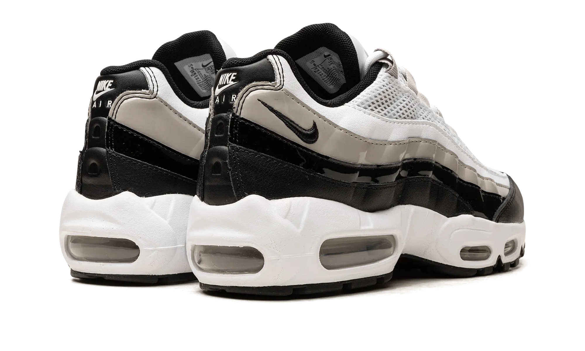 relay race running option cold weather running shoes AIR MAX 95 WMNS "Light Iron Ore / Black Patent"