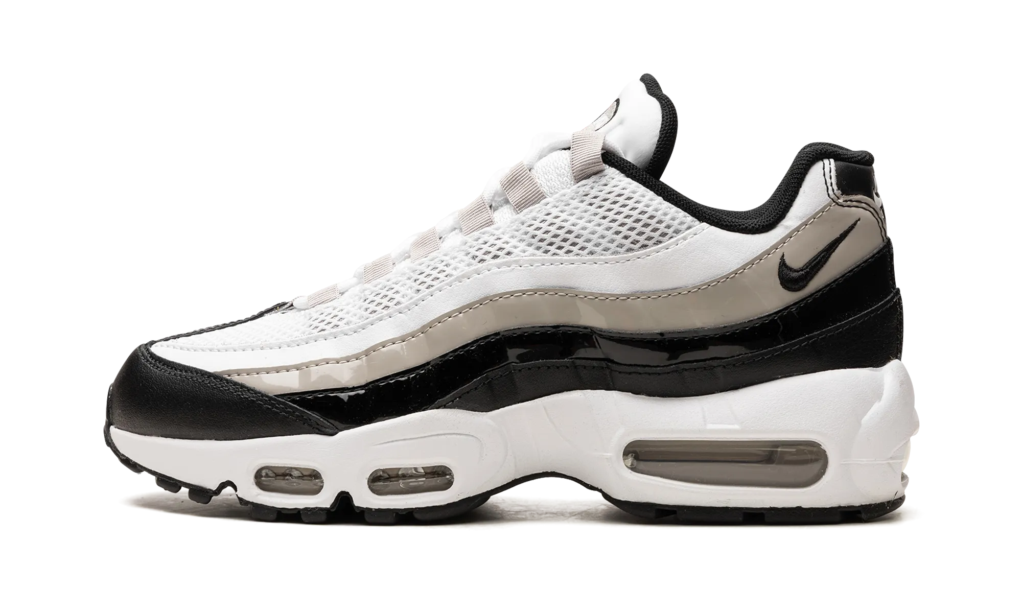 left - foot shoe High quality materials AIR MAX 95 WMNS "Light Iron Ore / Black Patent"