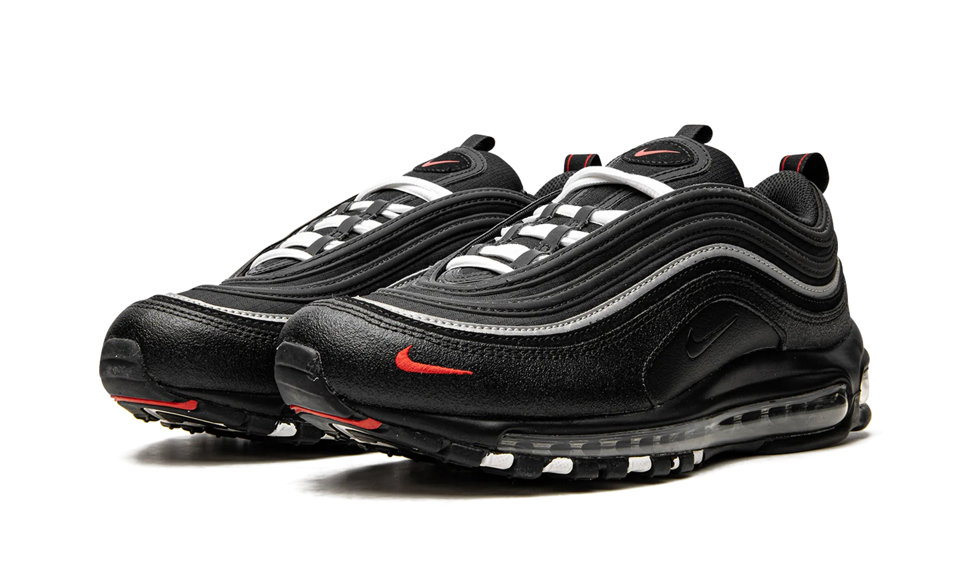 Air Max 97 "Black / Sport Red" Track Speed Wear resistant