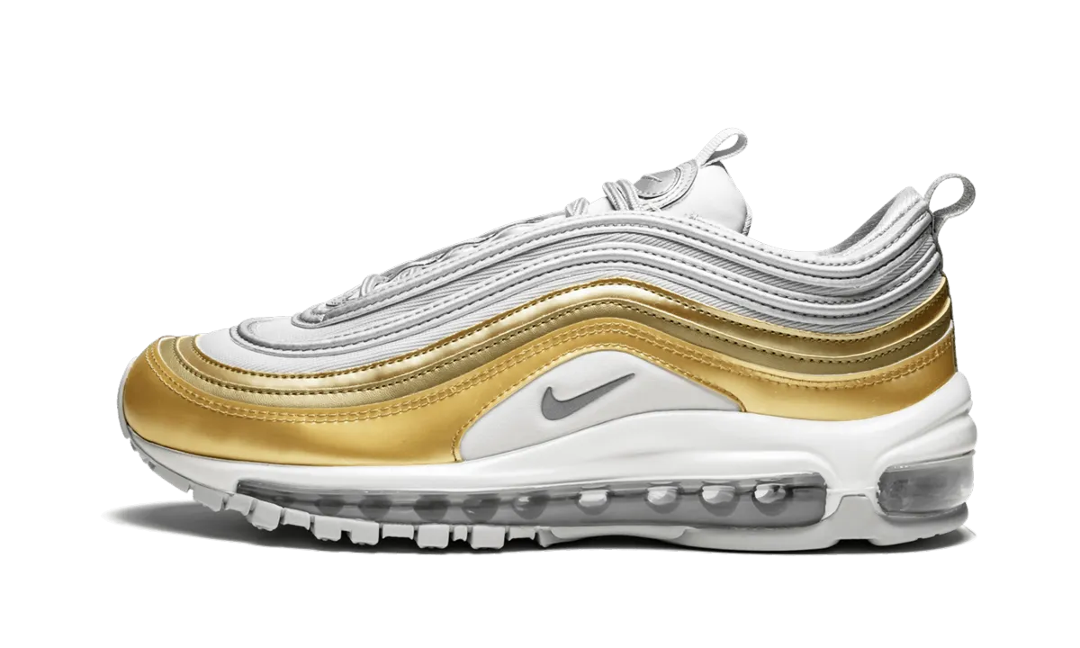 Heat resistant shock - absorbing shoe attributes AIR MAX 97 SE WMNS "Metallic Gold/Metallic Silver"