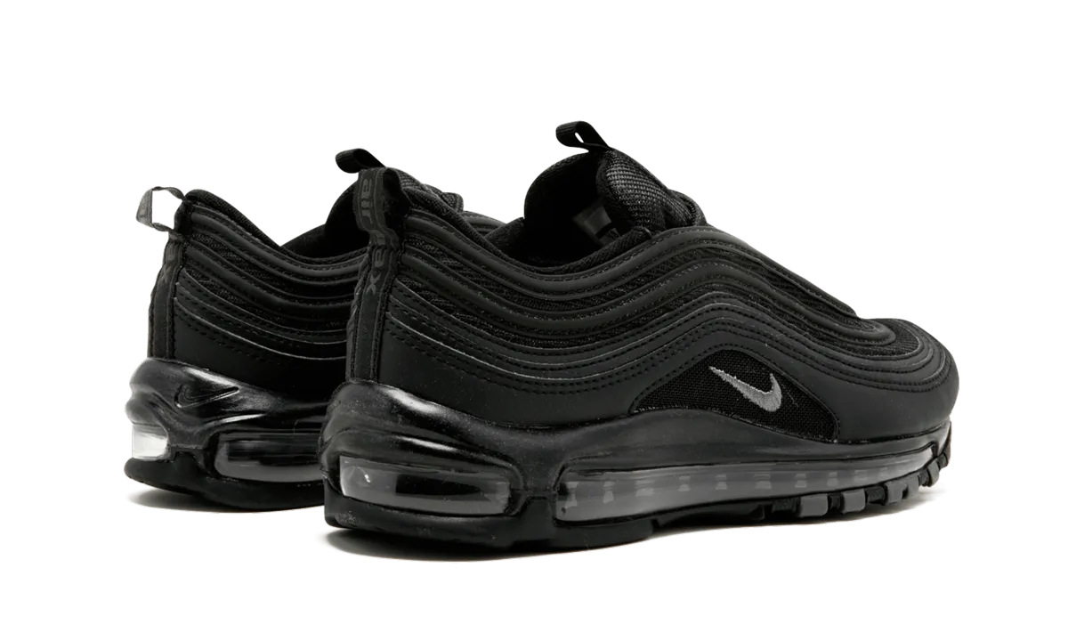 AIR MAX 97 WMNS "Triple Black" running in poorly - maintained tracks shoes