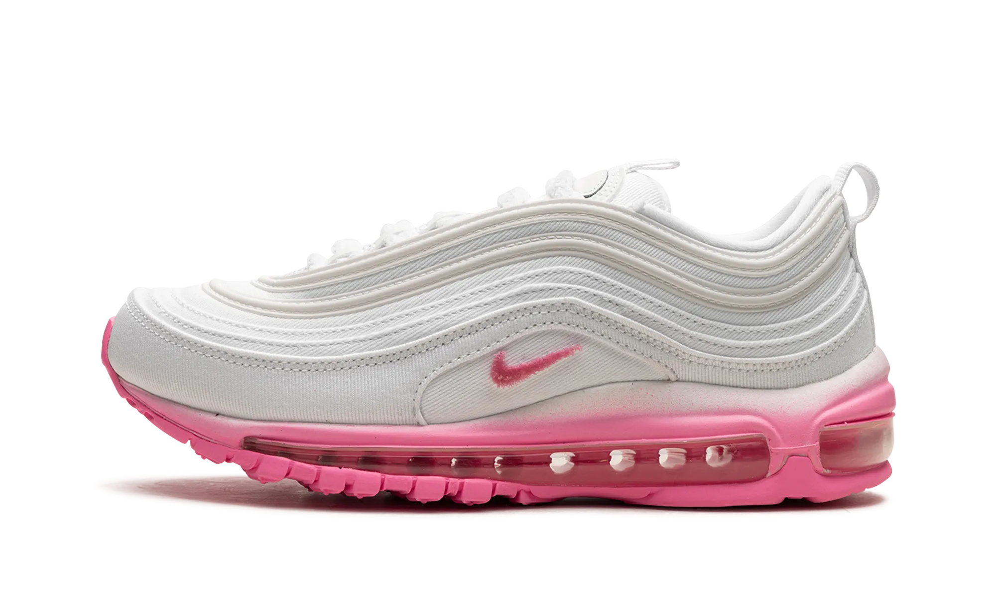 Traction color - red AIR MAX 97 WMNS "White Canvas / Pink Chenille"