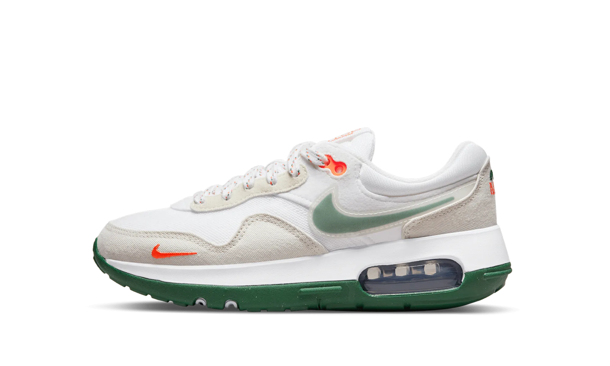AIR MAX MOTIF GS "White/Safety Orange/Light Bone/Gorge Green" RubberOutsole Motion Boost