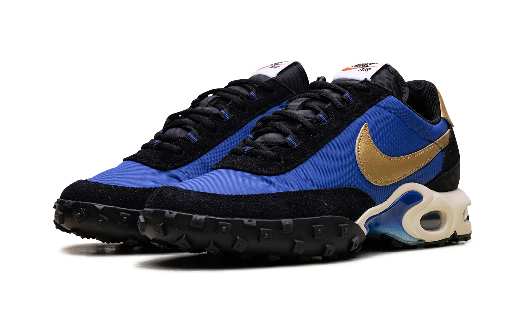 style - enhanced shoes Air Max Waffle Racer "Hyper Blue / Metallic Gold"