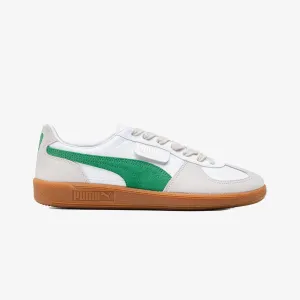 PUMA | PALERMO LTH { PUMA WHITE/GREEN Rubber   sole