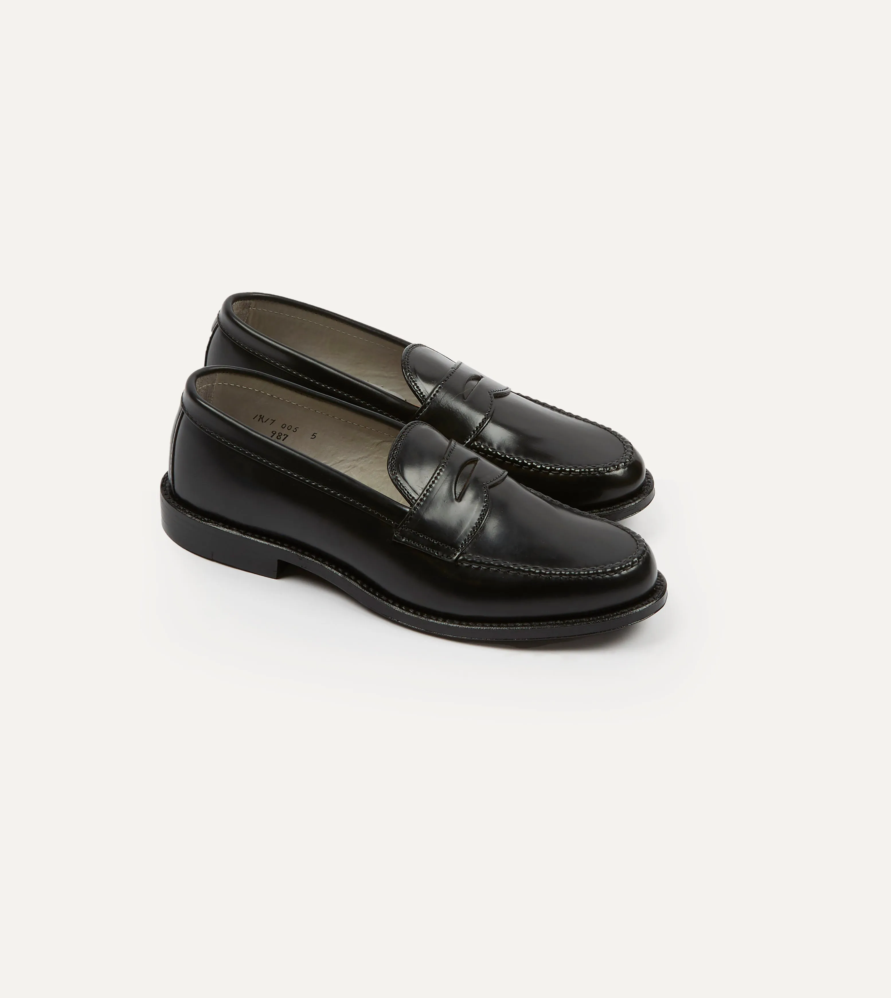 Alden Black Cordovan Handsewn Leisure Loafer Fast Movement