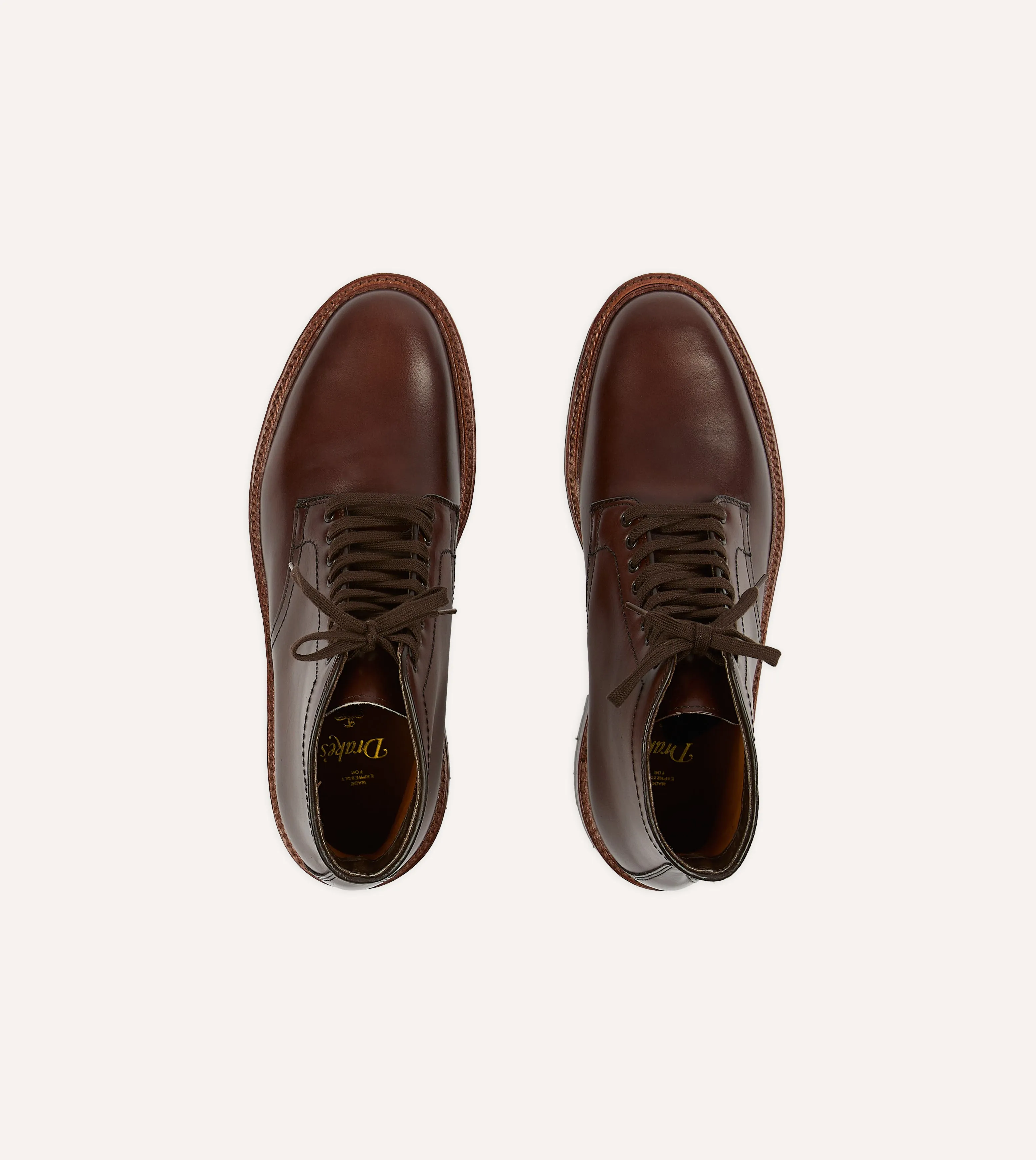 Alden Brown Calf Leather Plain Toe Boot Foot Hug Guest Shade