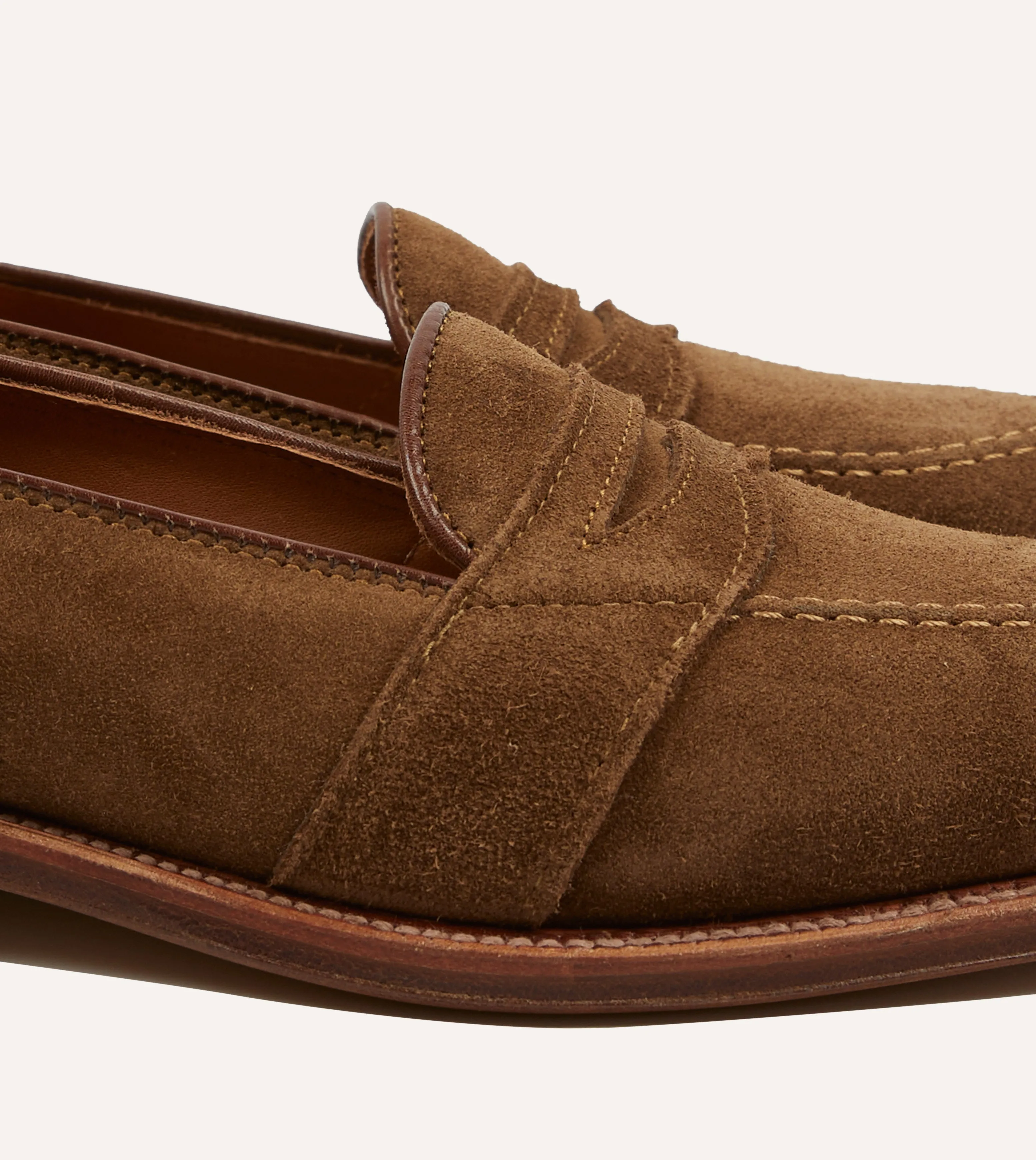 Alden Snuff Suede Full Strap Loafer Flex Step