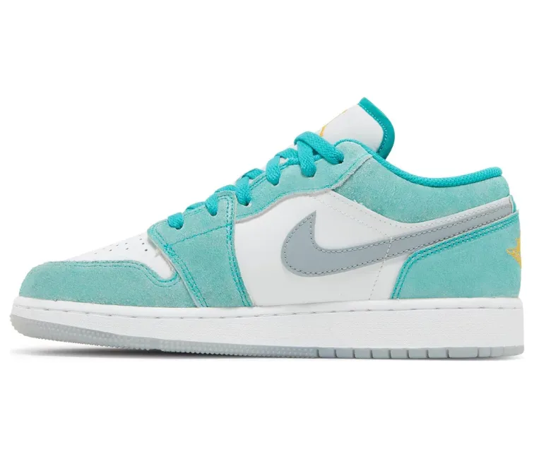 GS Nike Air Jordan 1 Low SE (New Emerald) Shock Vibe Thermoforming Technology