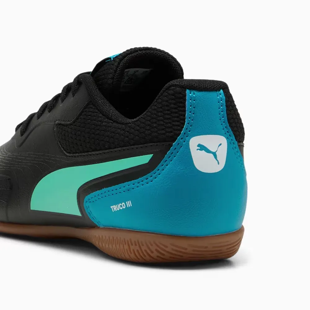 Puma Truco III Jnr IN Indoor Football Shoes (Black/Aquatic/Tropical Blue/White) Urban Daily Fresh Day
