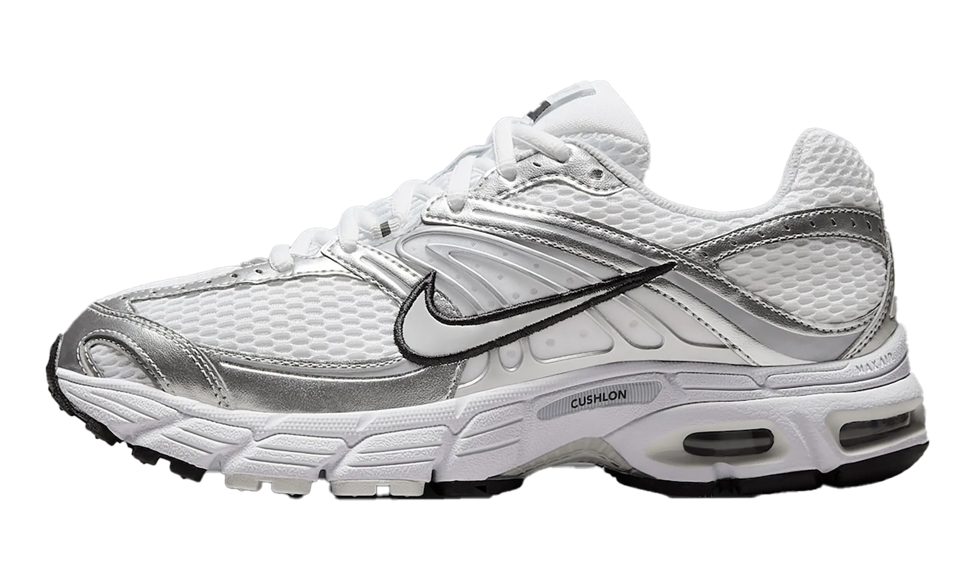 Air Max Moto 2K WMNS "White / Metallic Silver" promotion - themed running wear recycled content shoes