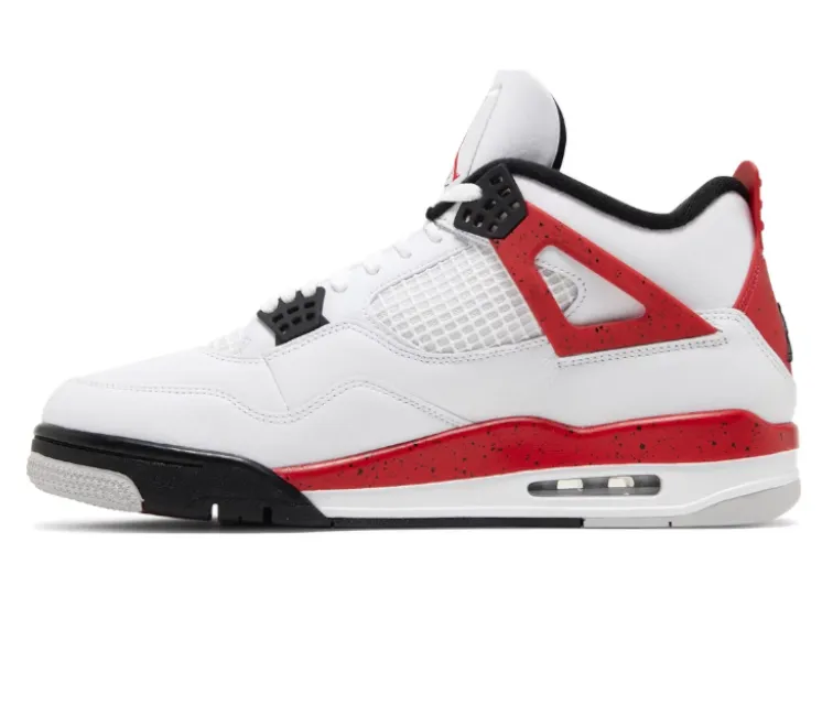 Men's Nike Air Jordan 4 Retro (Red Cement) Flat Sole Lightweight Ride