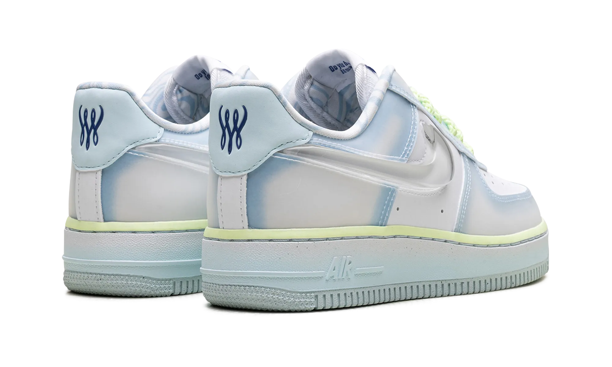 Air Force 1 Low WMNS "Serena Williams Design Crew Psychic Blue" Sock Like Fit Tech Luxe support