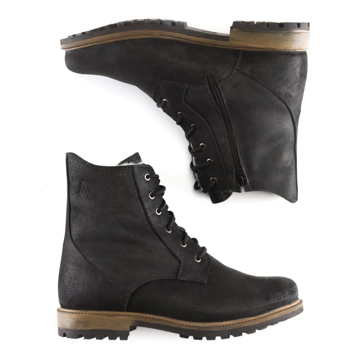 Anfibio Turin Side Zipper Wool Lined Boot - 4918 Grippy Outsole Rainy Day Commuter Sleek Style