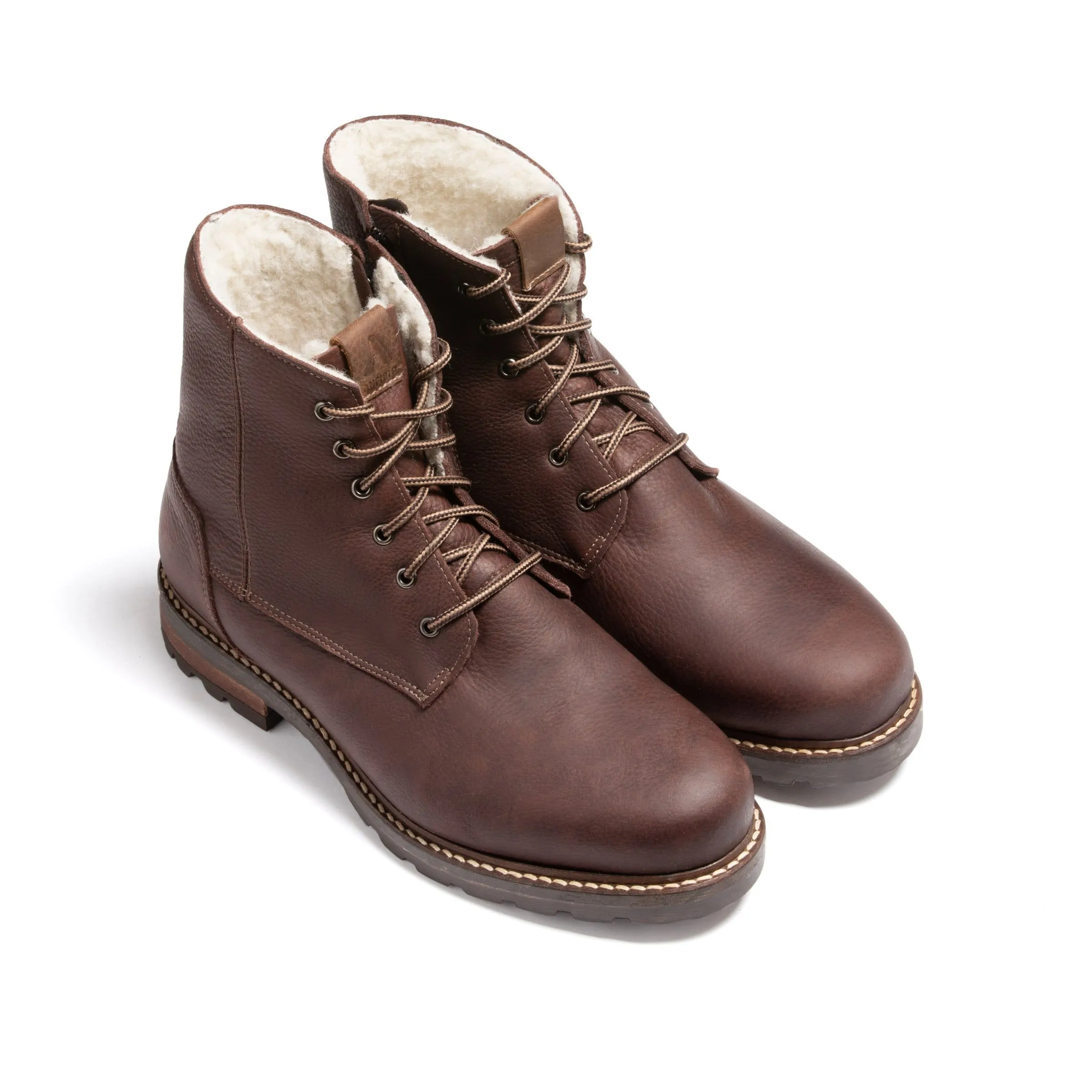 Anfibio Winter Side Zip Wool Lined Boot - VIKTOR # 9312 Padded Interior Cold Climate Fire Side