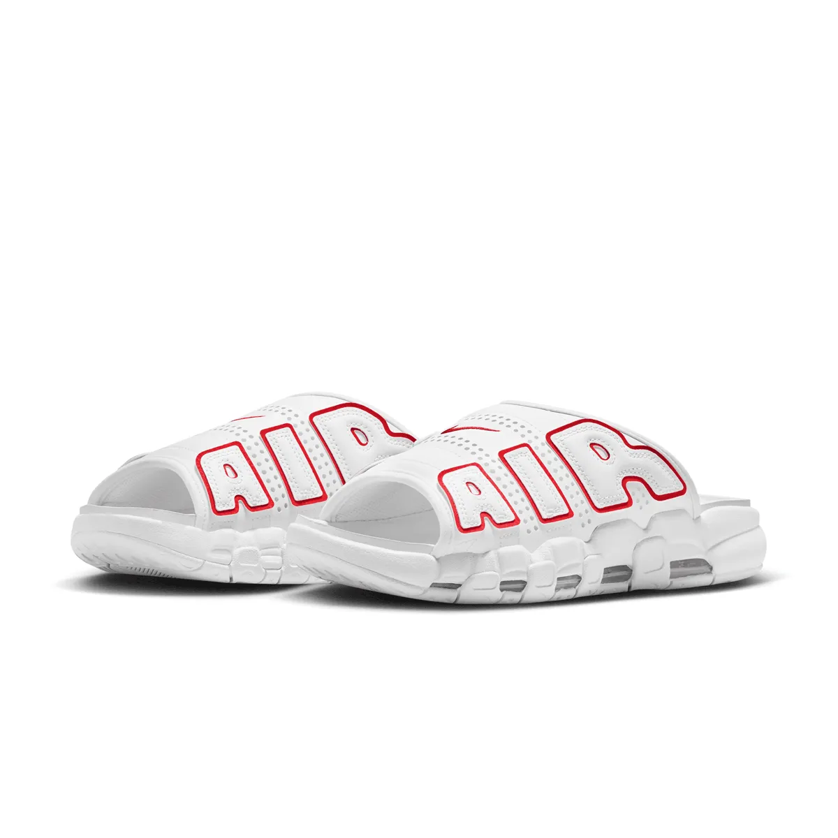 Air More Uptempo Slide 'White Red' beachy