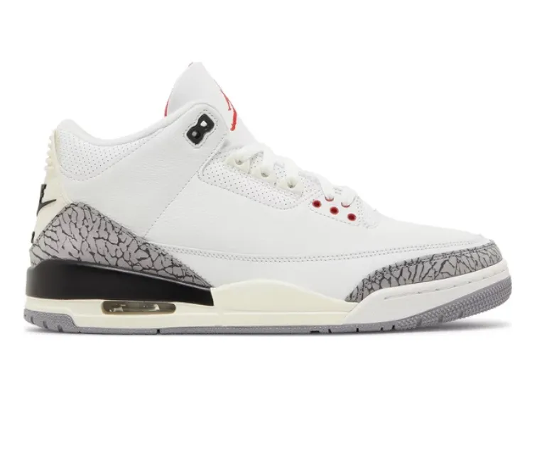 Enhanced design Men's Nike Air Jordan 3 Retro (White Cement Reimagined)