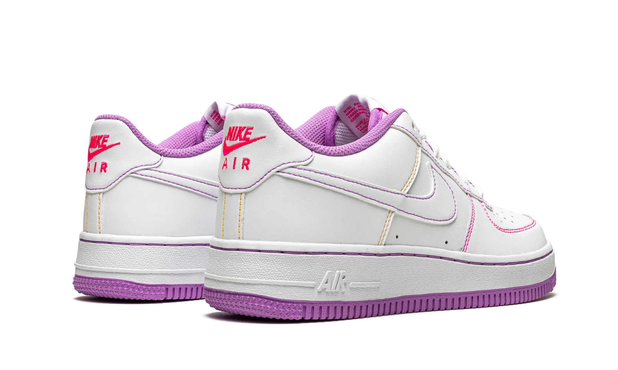 Air Force 1 Low GS "Contrast Stitch - Fuchsia Glow" No Tie Insole Tech