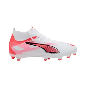 Puma Ultra 5 Match  FG/AG Football Boots (White/Black/Glowing Red) Route Walk Ocean Path