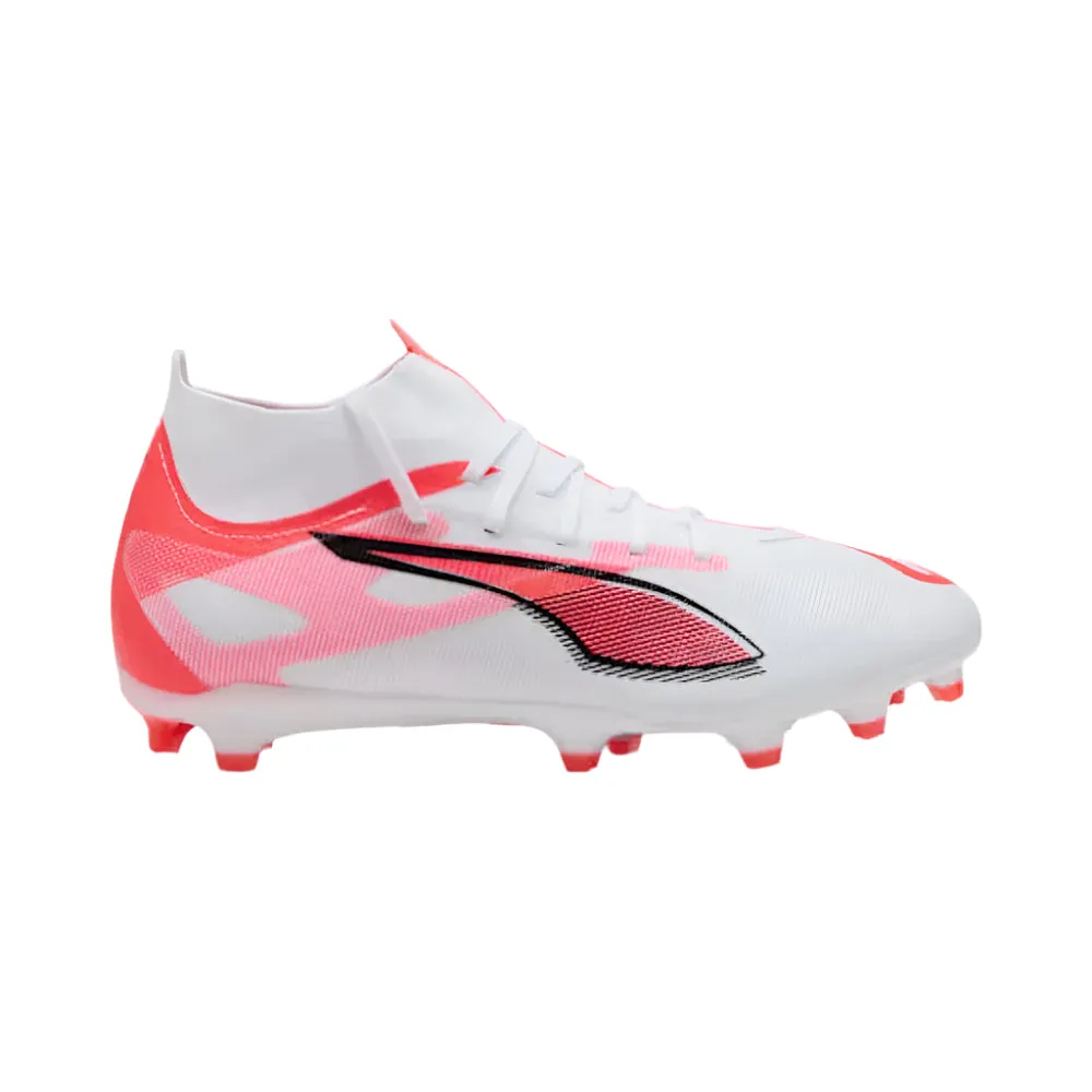 Puma Ultra 5 Match  FG/AG Football Boots (White/Black/Glowing Red) Route Walk Ocean Path