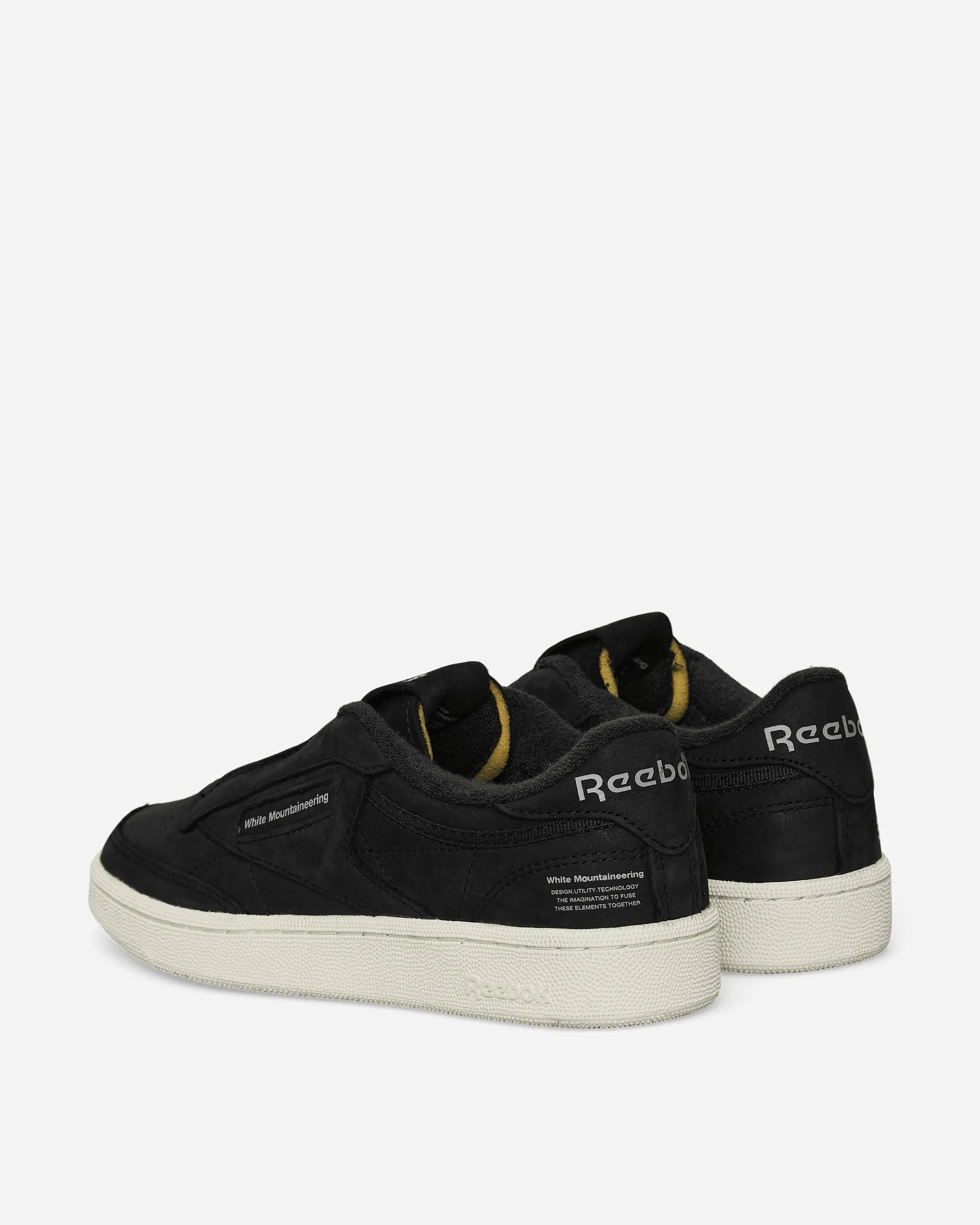 White Mountaineering Club C 85 Sneakers Black / Chalk / Grey Elastic Collar Design Plush Lining