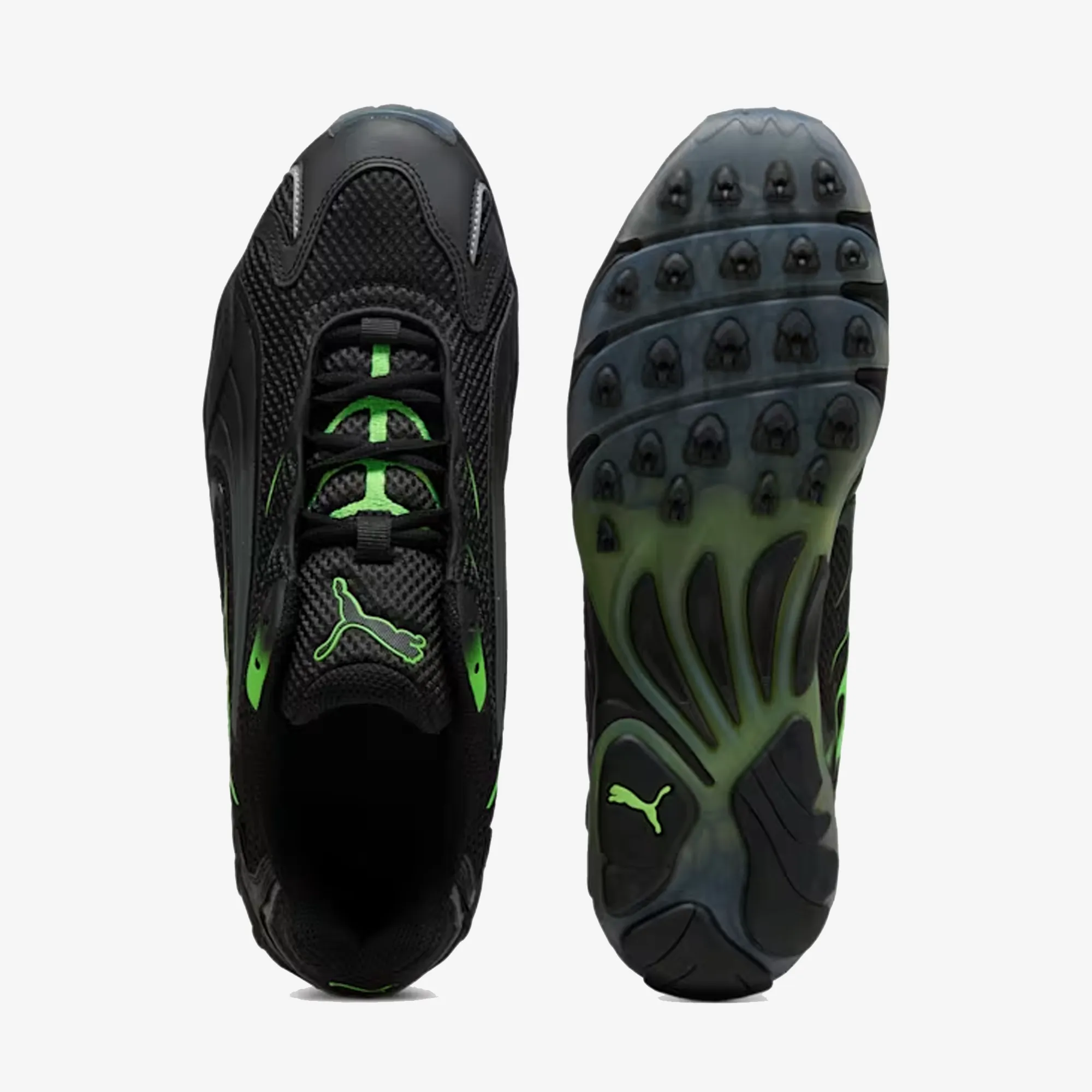 PUMA | INHALE LIGHTWEIGHT CASUAL { PUMA BLACK/GREEN GLARE Comfort footbed Flight Go