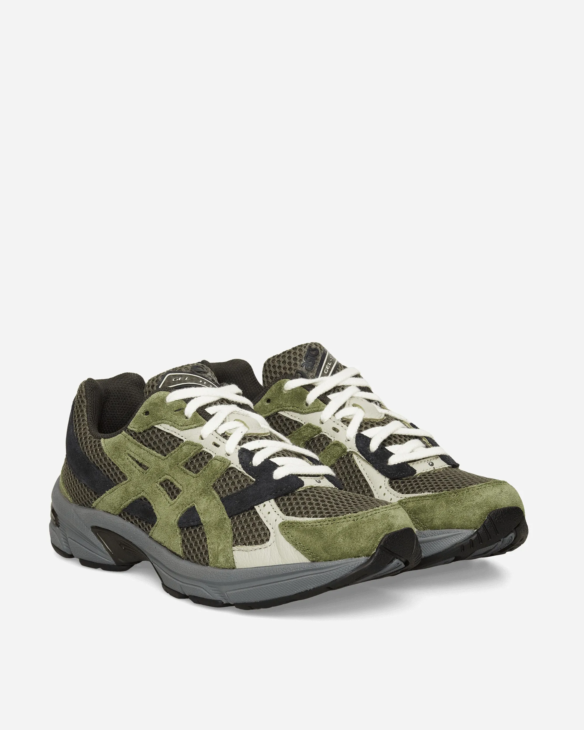 Impact Resistant Toe Guard Vibrant lining GEL-1130 Sneakers Olive Canvas / Smog Green