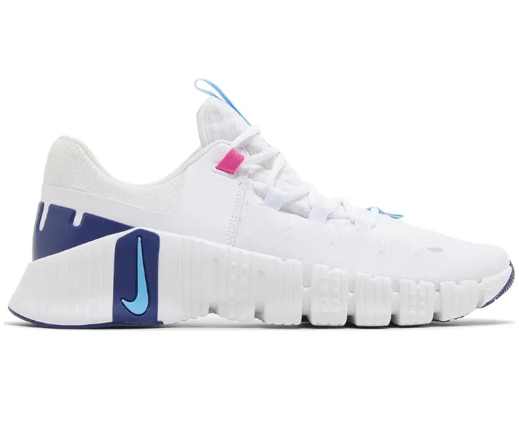 Women's Nike Free Metcon 5 (White/Aquarius Blue) Adjustable Midfoot Strap