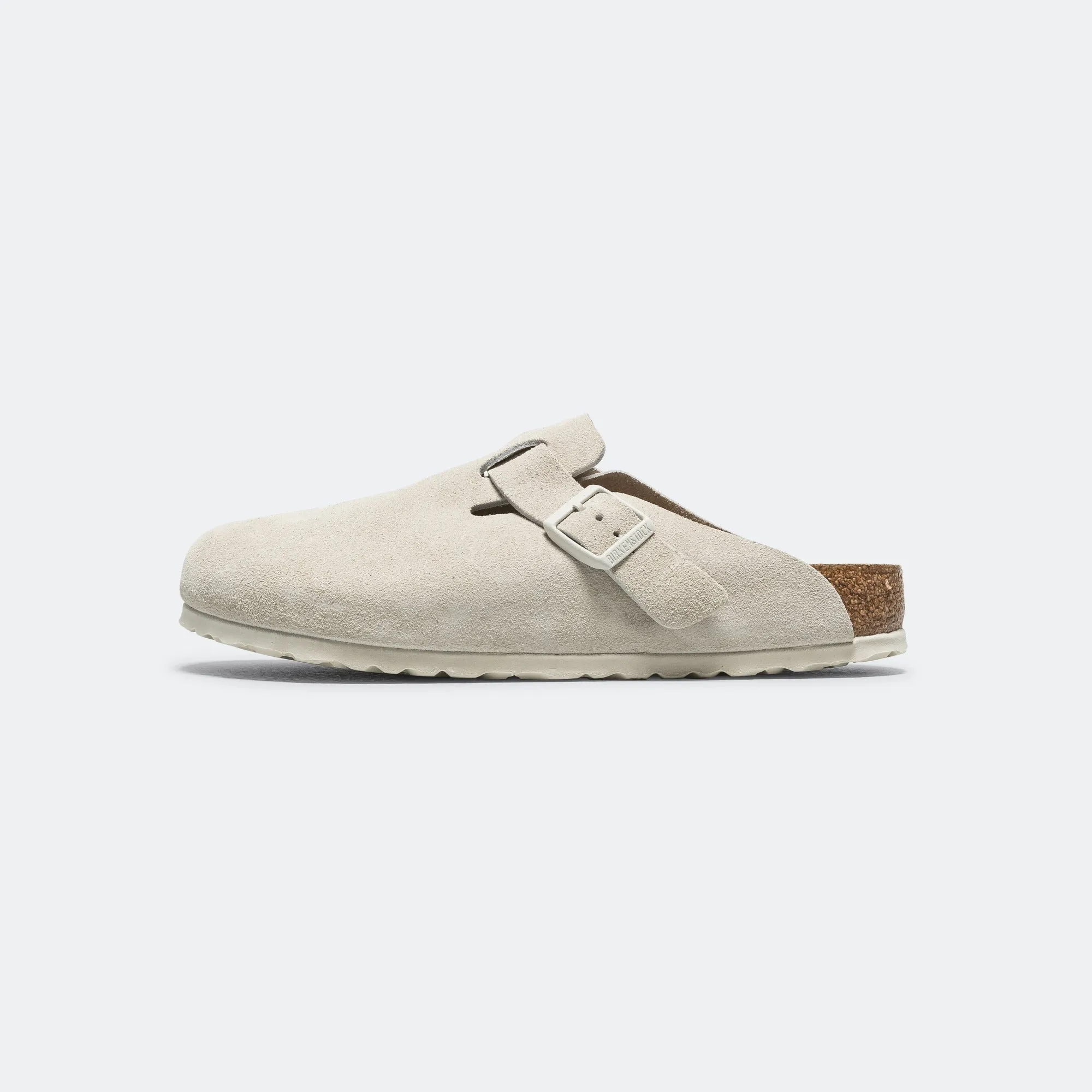 No Buckle Boston SFB - Antique White Suede Leather