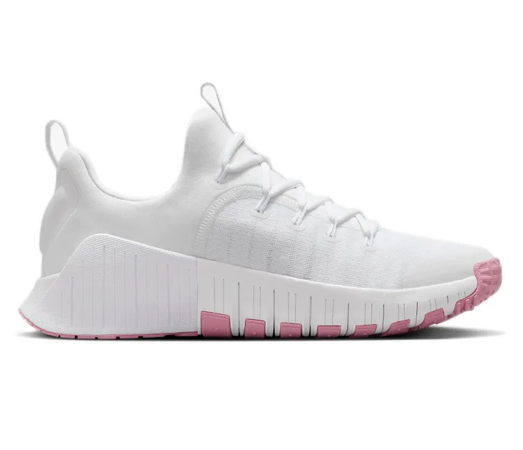 Reinforced Toe Guard Weekend Casual Women??s Nike Free Metcon 6 (White/Rose Pink)
