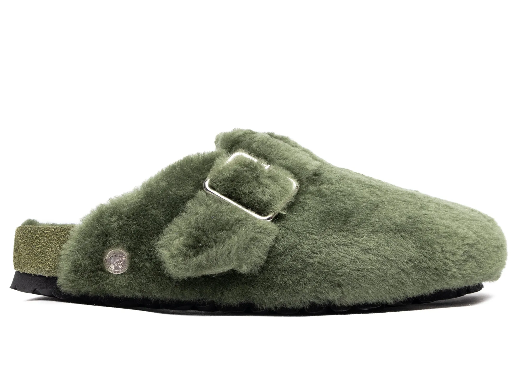 Birkenstock Boston 1774 in Shearling Green Autumn Tone